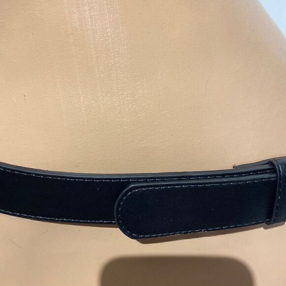 Beverly Hills Polo Club Women's Black Leather Silver Prong Buckle Belt OS - Picture 5 of 11